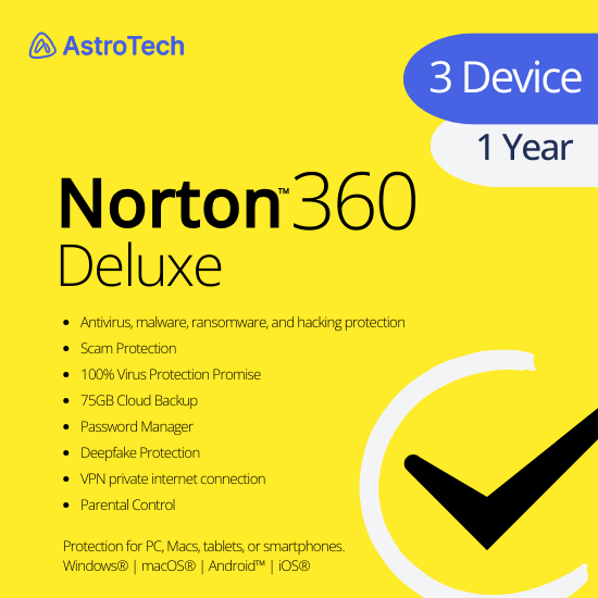 Norton Antivirus 360 Deluxe (3 Device) (Yearly)