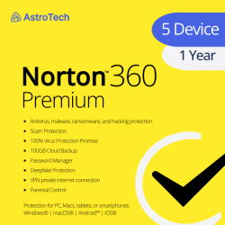 Norton Antivirus 360 Premium (5 Device) (Yearly)